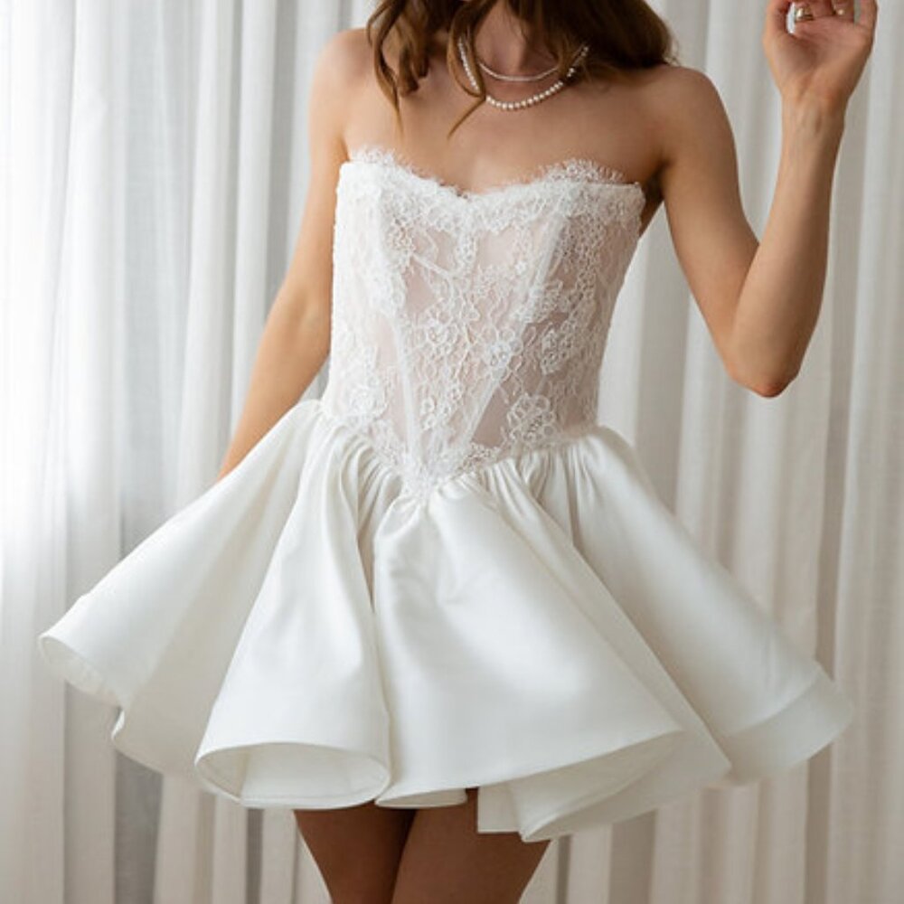 Aston Bridal Liana Mini Dress - AU 12/US 8 - Picture 4 of 5